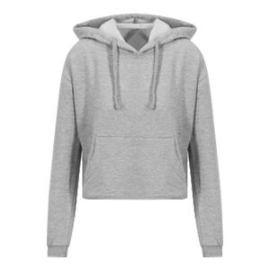 AWDis Just Hoods Womens/Ladies Girlie Cropped Hoodie / Heather Grey